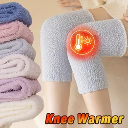 Winter Thicken Knee Warmer Women Coral Fleece Warm Soft Leg Knee Pads for Arthritis Kneepad Knee Protector Plush Long Socks