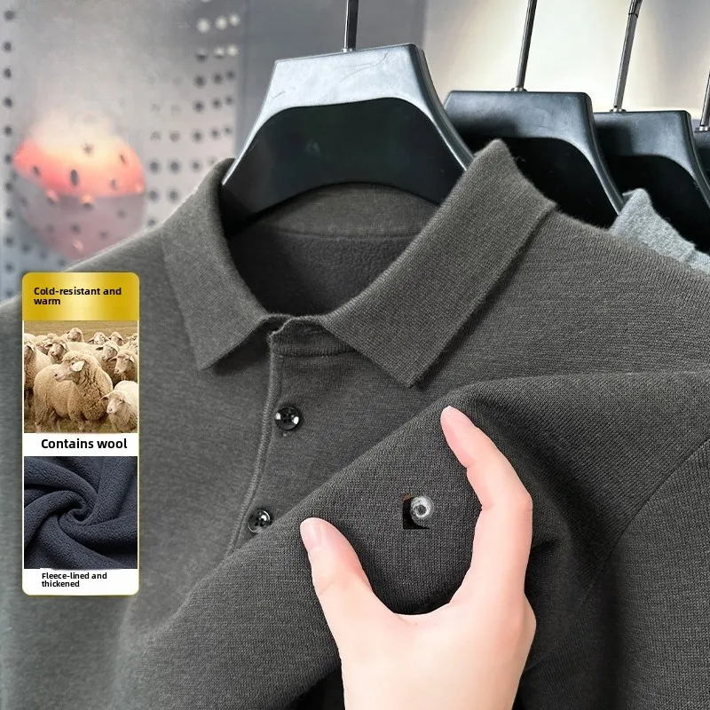 

Pierre Cardin Men's Woolen Sweater Fce Lined Thi Long Sve Busin Casual Faion Soft Warm Winter Knitwear