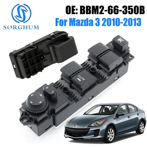 Imagen 1 del producto LHD lado del conductor del coche para 2010-2013 Mazda 3 Master interruptor de ventana eléctrica botón de Control BBM2-66-350B 14 + 12 pines BBM 266350 B BBM 266370