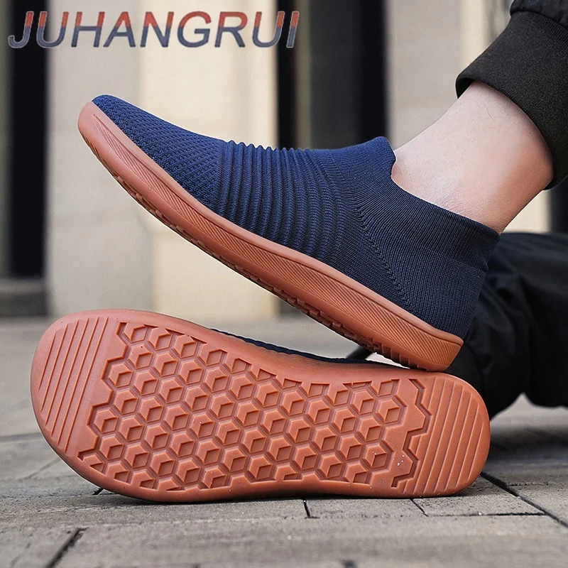 Men's Wide Foot Sports Casual Shoes Lazy Socks Shoes Mesh Breathable Summer Barefoot  Shoes Breathable Lightweight Rubber Bottom
