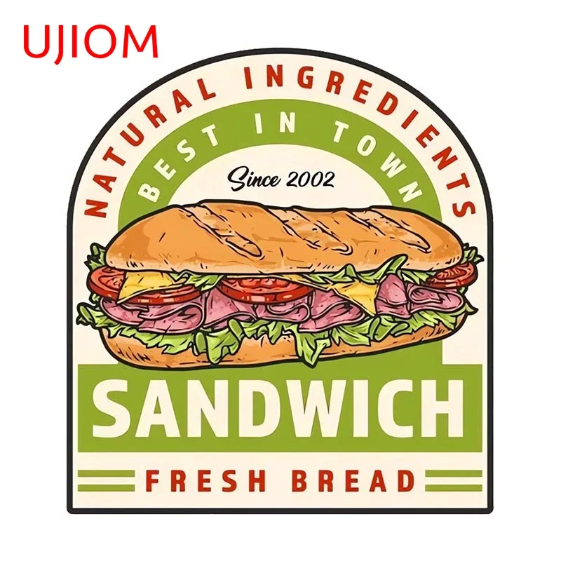 UJIOM Funny Delicious Sandwich Wall Sticker Phonecase Decoration Decals Trunk Bag Dress Up Dining Room Interior Decoration