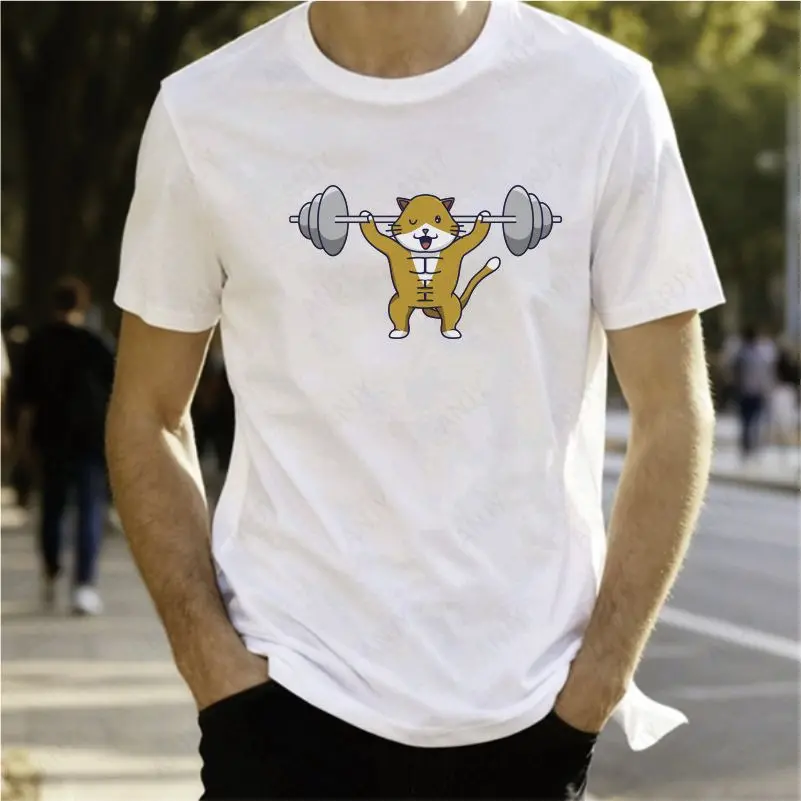 Fun Fitness Groundhog Theme T-shirt Funny Weightlifting Printed Unisex Casual Top