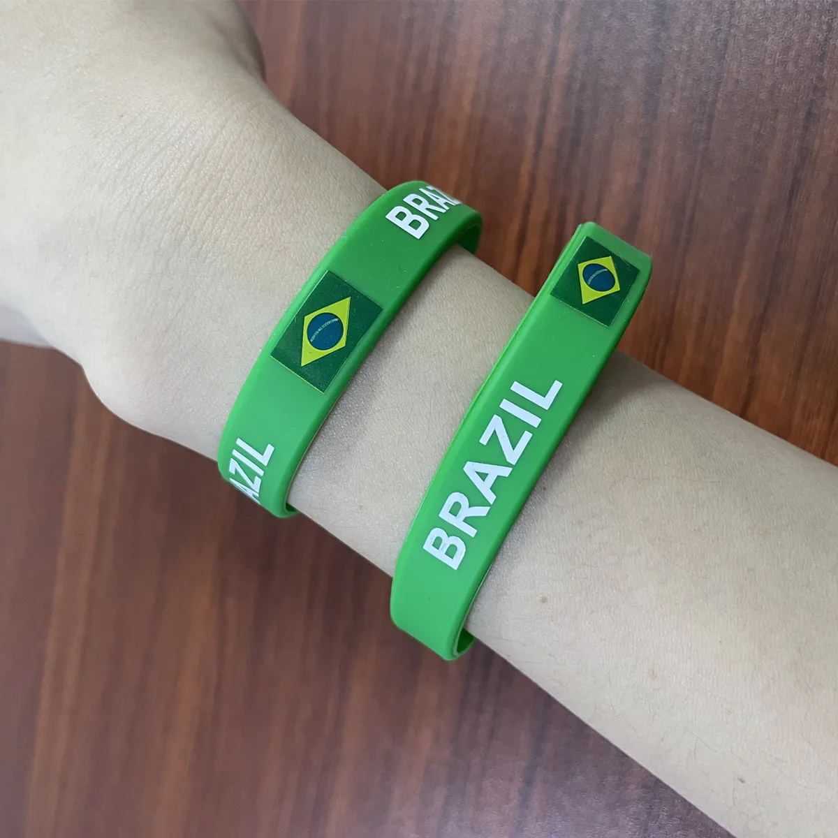 2pcs Brazil Flag Silicone Bracelets Sport Wristbands Brasil Wrist Strap Handband for Men Women Rubber Band Fashion Accessories