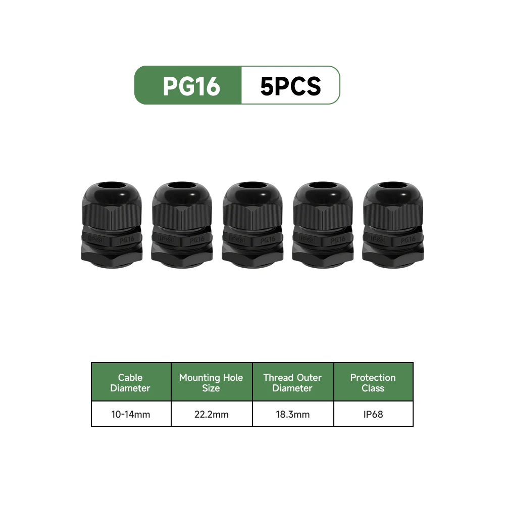 PG16-Black-5Pcs