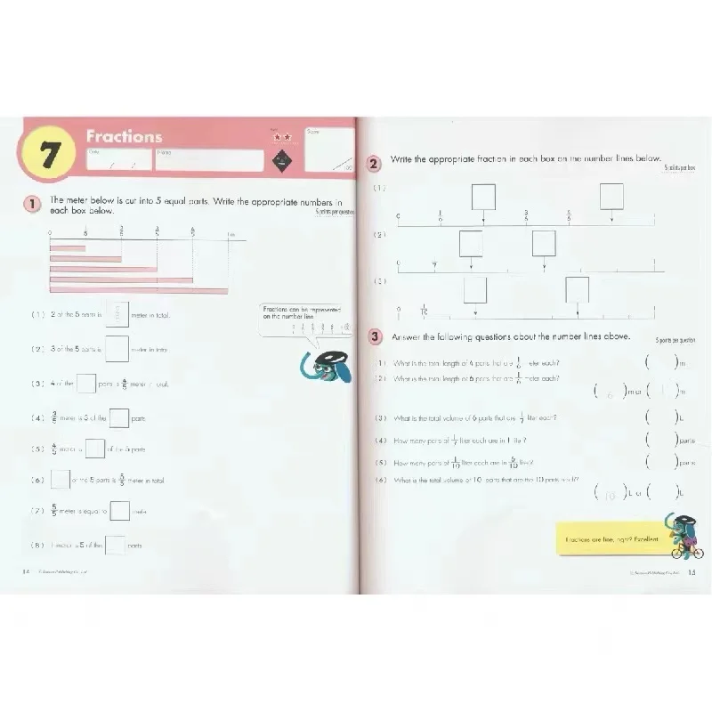 6 Books/Set Kumon  Math Workbooks Geometry&Measurement  Books G1-G6 for Age 6-10 Years Old