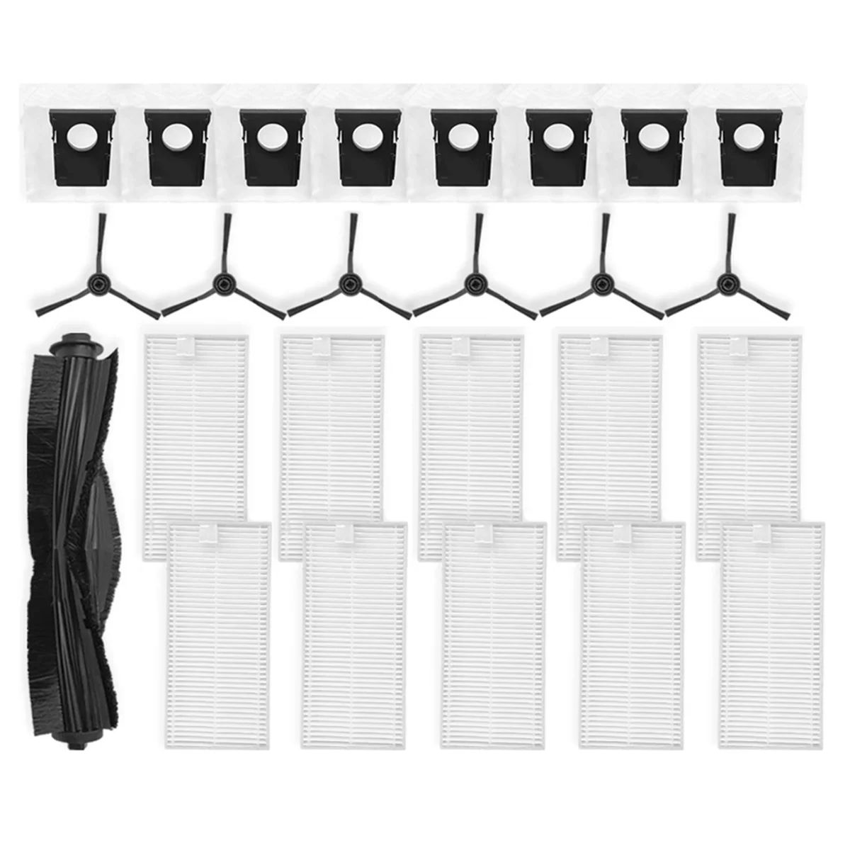 ل Eureka J20 / Midea W20 / W20 Pro جهاز آلي لتنظيف الأتربة الأسطوانة الرئيسية فرشاة جانبية فلتر Hepa كيس لجميع الغبار Accessories_ABGP