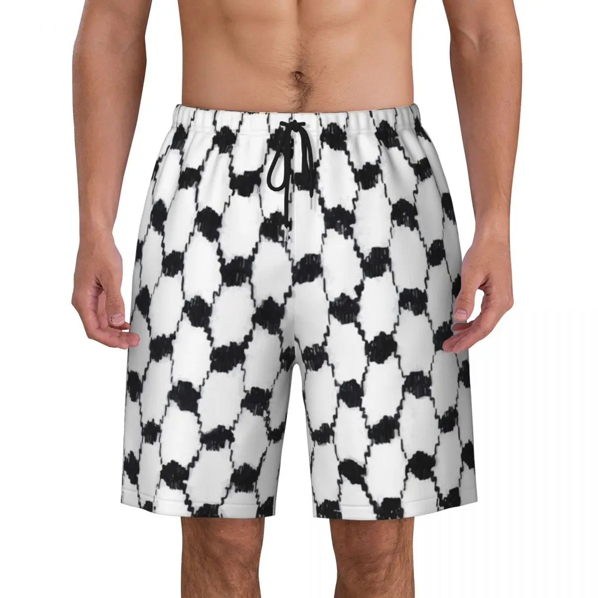 

Шорты с традиционным символом Kufiya, летние повседневные пляжные шорты, мужские удобные пляжные плавки с принтом для бега и серфинга