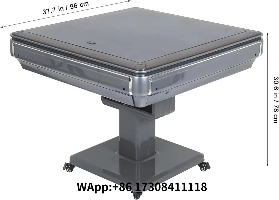 TOPPERFUN Fully Automatic Mahjong Machine Foldable Bass Electric Mahjong Table Wheels US Plug AC110-120V for Family