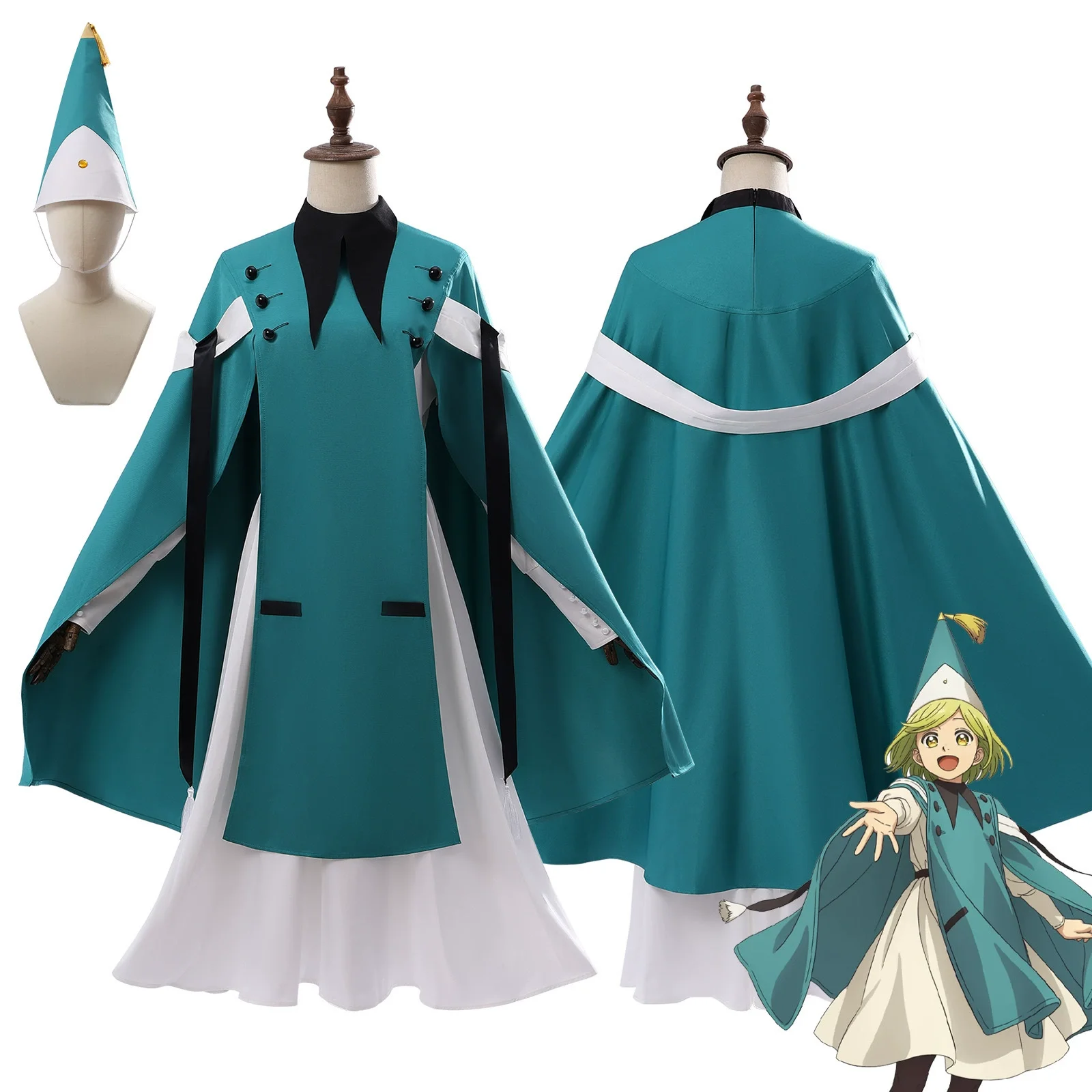 

Full Set Witch Hat Atelier Coco Witch Cosplay Costume Medieval Style Anime Character Outfit for Halloween Carnival Role Play