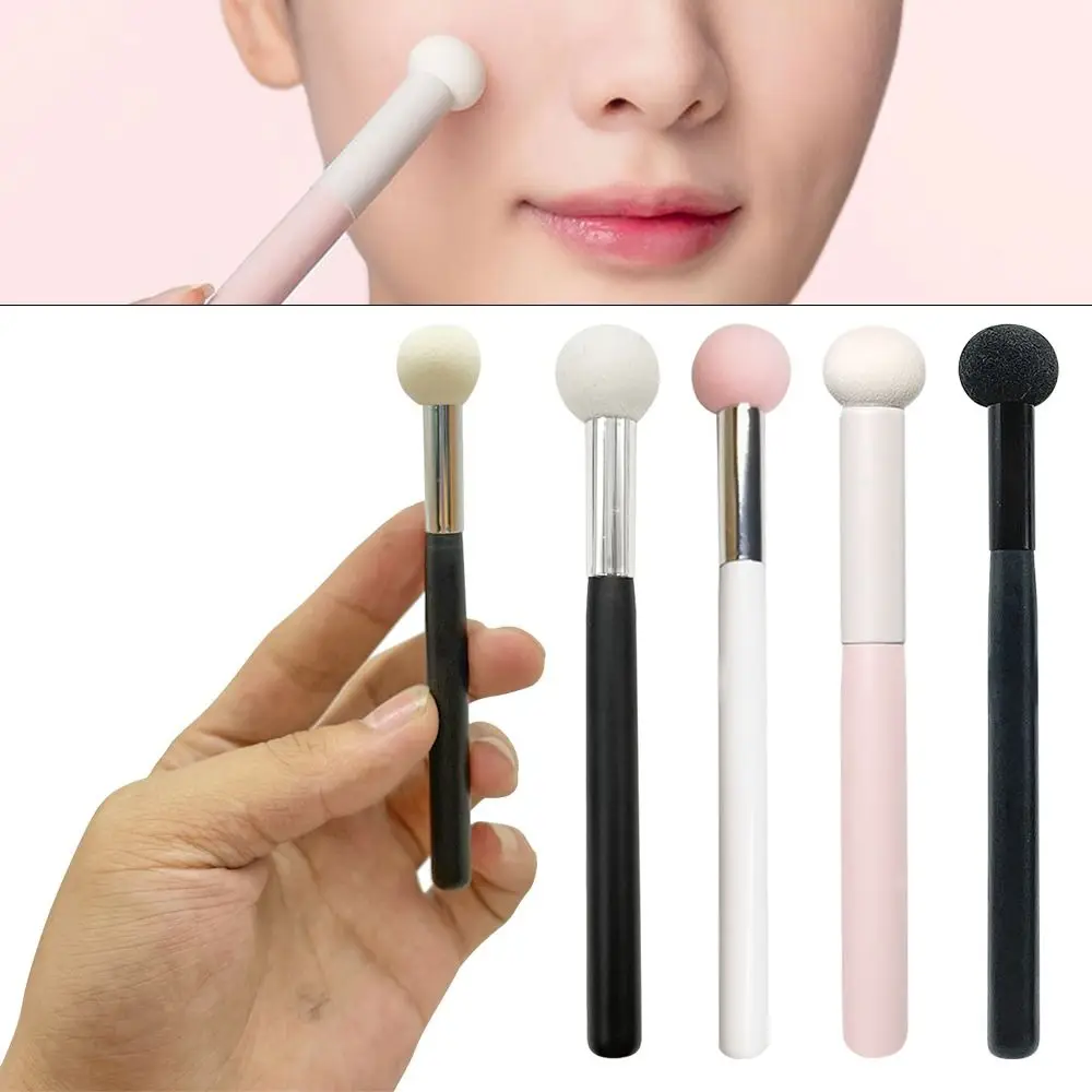 Hot Mushroom Head Puff Makeup Concealer Round Sponge Foundation Powder Brush Eye Makeup Applicator Eyeshadow Brushes with Handle