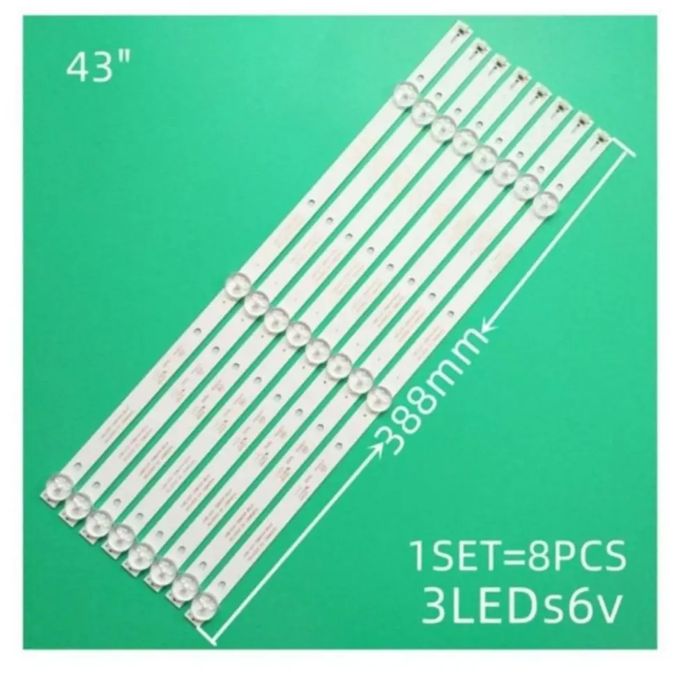 Backlight for TV 43PFS4012/12, K430WDC1, AOC LE43M3570, K430WDK3, 43PFS4062/60, (set of 8)