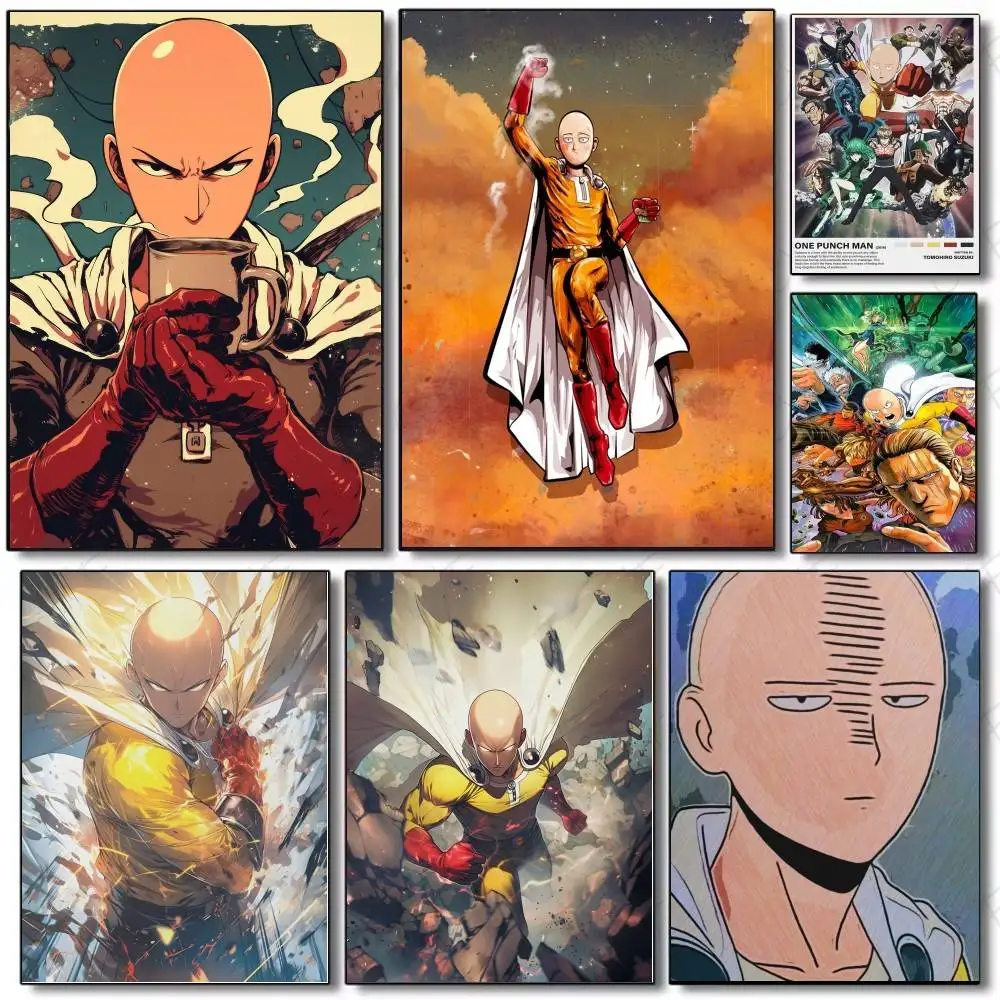 1 قطعة واحد لكمة رجل Saitama أنيمي المشارك عالية الجودة طباعة مقاوم للماء جدار الفن ملصق لشريط غرفة المعيشة ديكور هدية