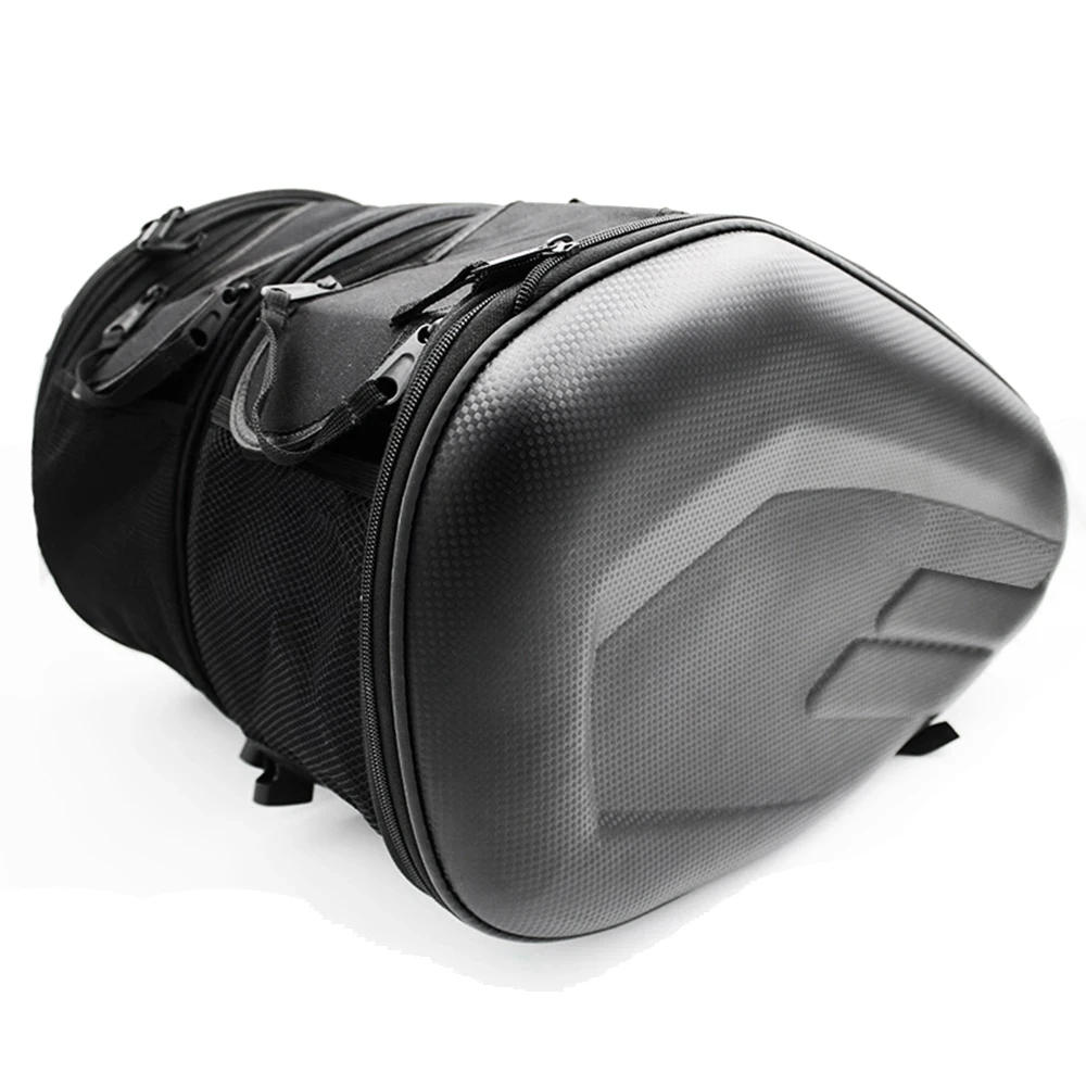 

Motorcycle Leather Waterproof Rear Back Seat Bag Travel Bag Saddle Bag Side Helmet Bag Riding Travel