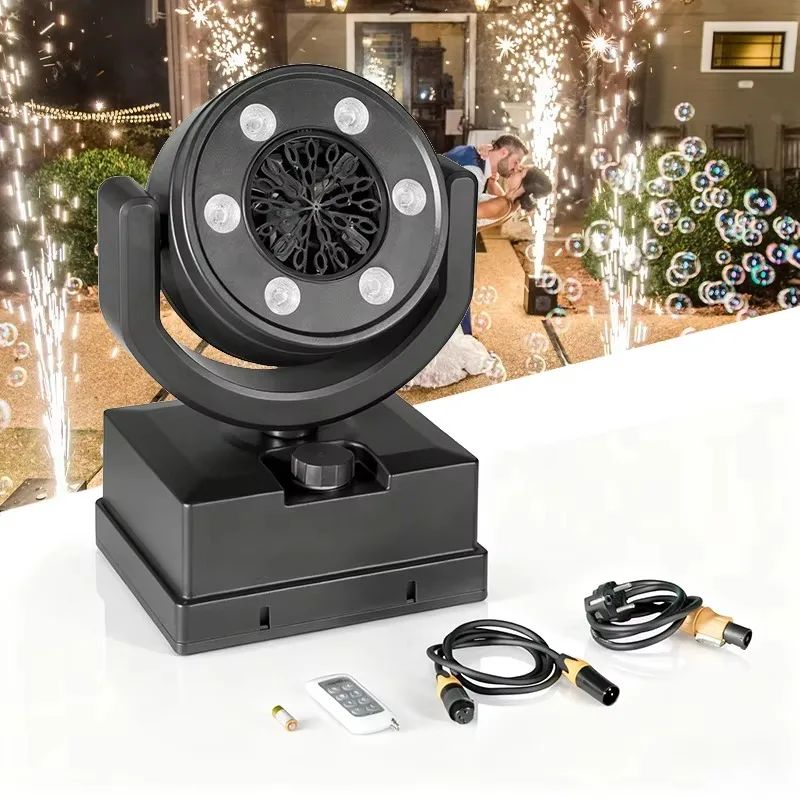 

90W Moving Head Bubble Machine 6LED RGBY Remote Control Disco DJ Equipment Mobile Head Stage Effect For Club Events Wedding