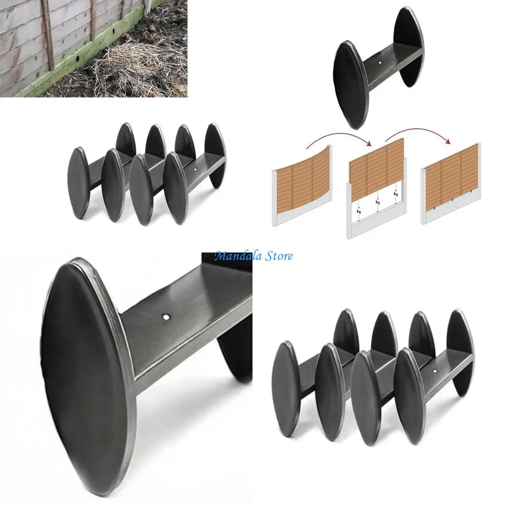 U2JC 4Pcs Fence Board Mounting Bracket Metal Steel Fence Panel Fixture Hardware