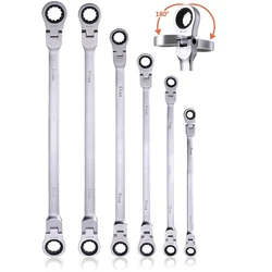 Meaccelor-Ensemble de Clés à Cliquet Extra sulf, 8mm-19mm, en Acier au Chrome Vanadium, Tête Rotative, 1 Pièce