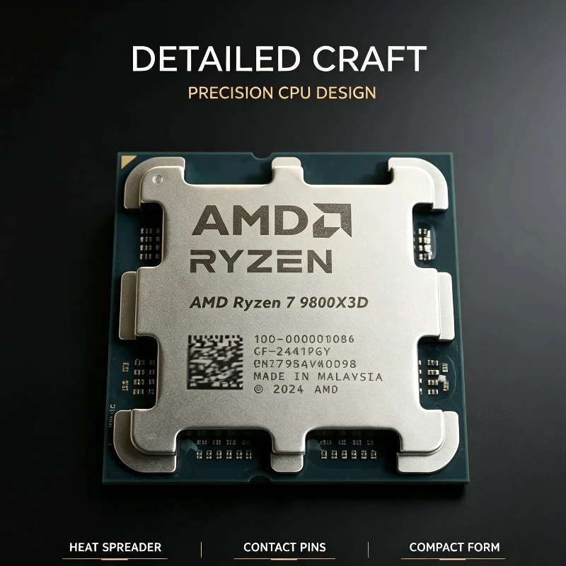 AMD Ryzen 7 9800X3D Multi‑Task Gaming Processor 8‑Core 16‑Thread 4.7GHz 96MB L3 Cache 4NM Socket AM5 DDR5 120W Without Cooler