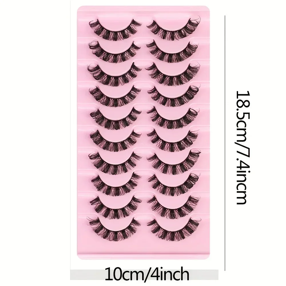 10 paia di ciglia a strisce russe DD Curl ciglia finte Fluffy Wispy Faux Mink Lashes Pack Fluffy False Lashes estensioni russe