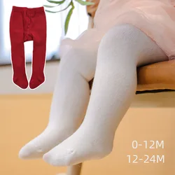 Infant Baby Girl Tights Knitted Stockings for Girls Cotton Newborn Tights For Girls Casual White Black Pink Toddler Pantyhose