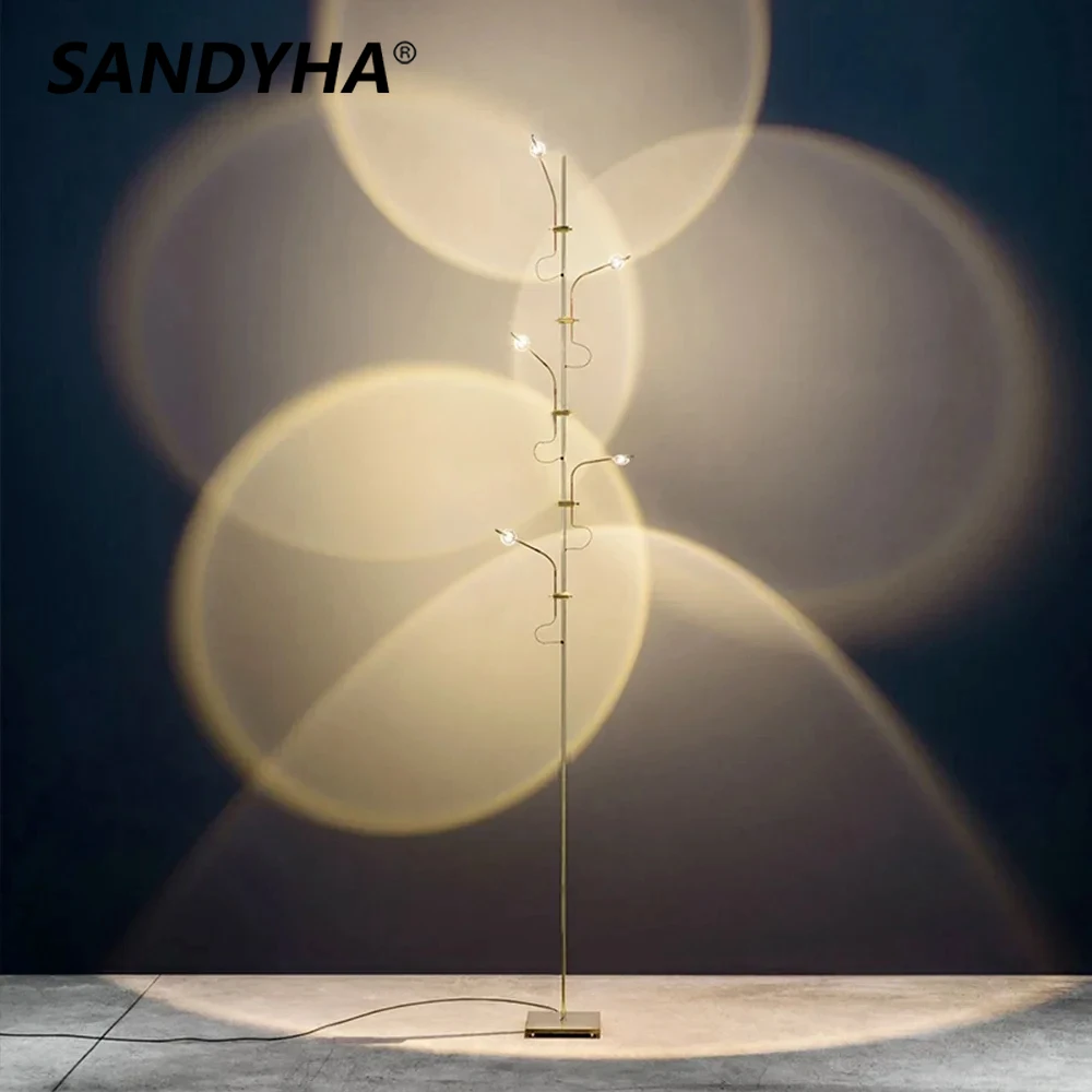 SANDYHA 현대 LED 플로어 램프, 홈 데코, 크리에이티브 디자인, 레인보우, 거실 스탠드 조명, 침실