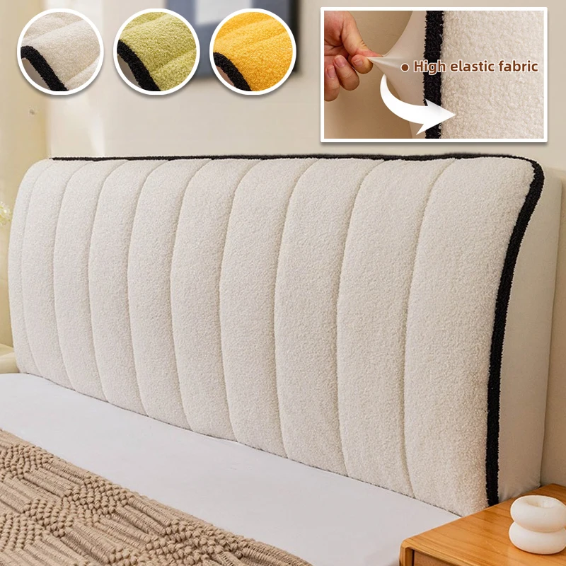 

2026 Thicken Teddy Fleece Headboard Cover Stretch All-inclusive Quilted Bed Head Cover Anti-dirty Bed Backrest Cover for Bedroom