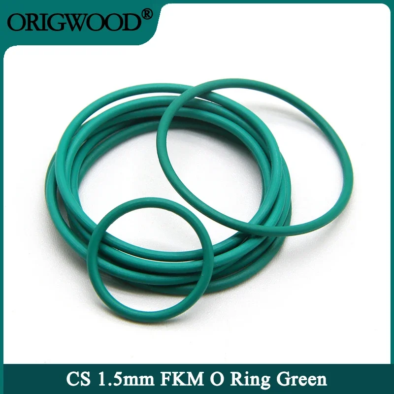 

10/50pcs FKM O Ring Sealing Gasket CS 1.5mm OD 5~50mm Insulation Oil Resistant High Temperature Resistance Fluorine Rubber Rings