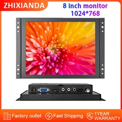 8 Inch 4:3 1024*768 Open Frame Industrial Monitor Resisitive Capacitive Touch Screen LCD Display With HDMI VGA BNC AV USB