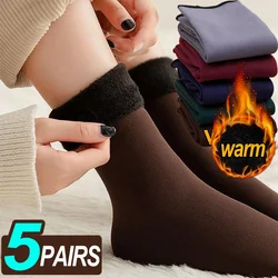 Winter Warm Women Socks Soft Thicken Thermal Plush Socks Girls Solid Color Velvet Wool Snow Boots Floor Socks Home Sleeping Sock