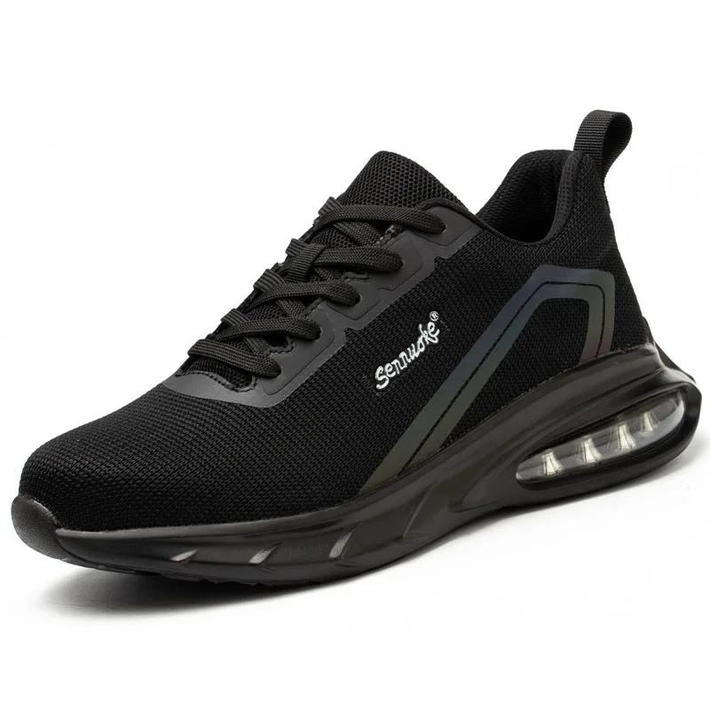 mens fashion steel toe covers shoes Reflective stripes worker safety shoe comfortable air cushion working sneakers protect boots