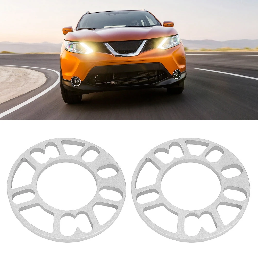 2Pcs 10mm Aluminum Alloy Wheel Spacers Shims Universal Fit For 4/5 Stud Wheel