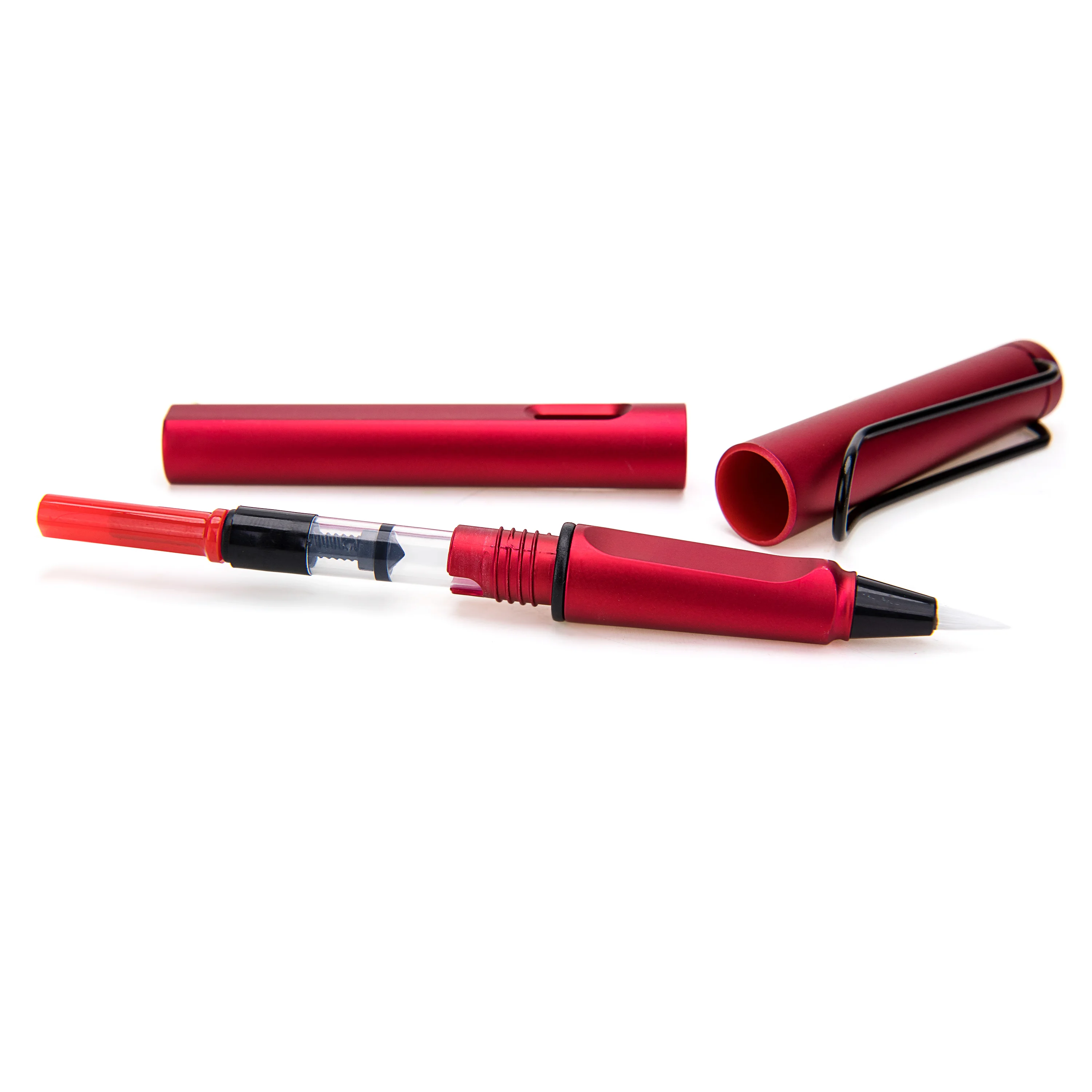 Morandi Fountain Pen Type Calligraphy Brushes Metal Soft Weasel Hair Small Regular Script Brush for Student Painting Writing