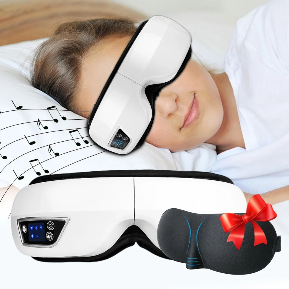 Electric Eye Massager Heat Vibration Bluetooth Music Massage Relax Glasses Migraines Fatigue Eye Fades Dark Circles Anti Wrinkle