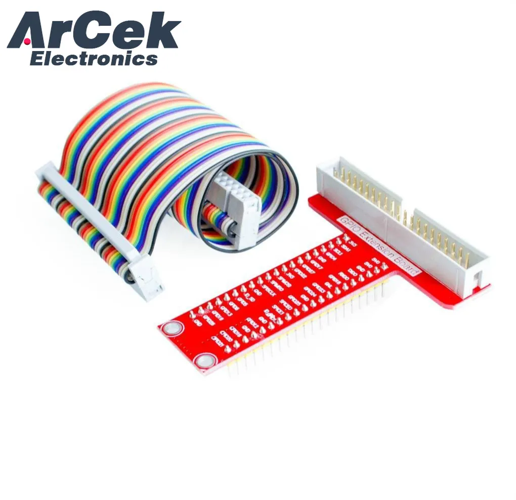 Placa de Expansão GPIO Tipo T, Raspberry Pi 3B +, 4B Acessórios, Cabo 40P