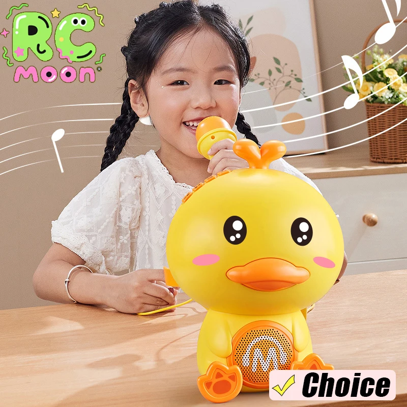 Kids Wireless Microphone Speaker Portable Home Cute Duck Karaoke with K Song Family Singing Sound Early Education Machine Gifts