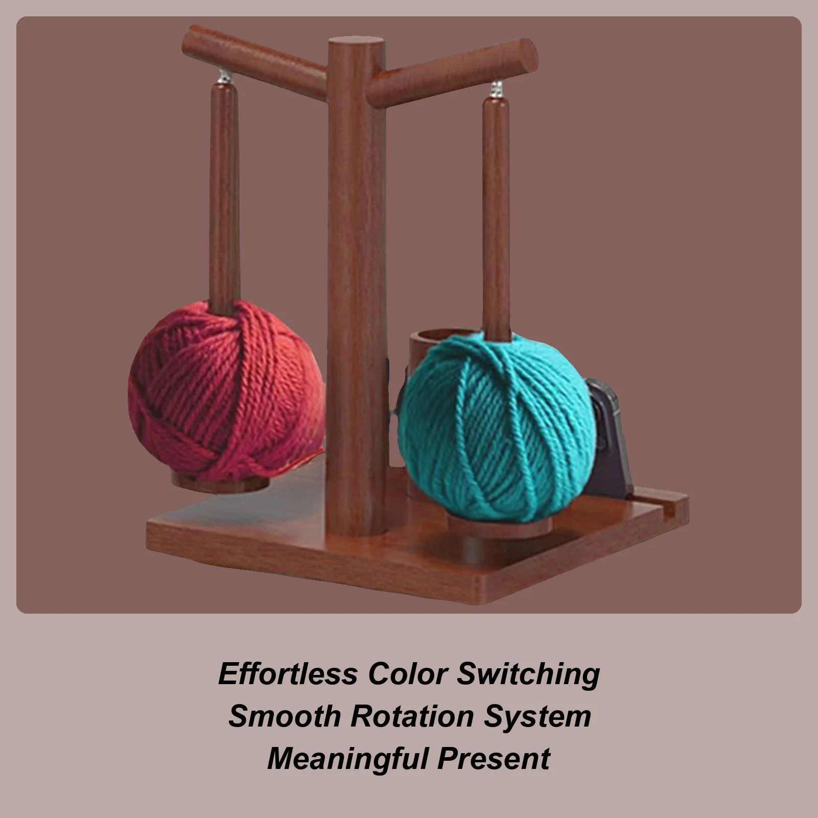 

Yarn Spinner For Crocheting Magnetic Rotating Wooden Knitting Spinner Crochet Yarn Holder With Phone Stand And 2 Spindles For