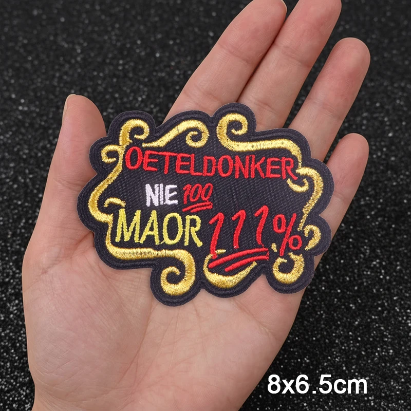 Oeteldonk embleem strijk-op borduurwerk patch Nederlandse carnavalspatch voor kleding ex op het bier applicatie opnaaibadges STELT ME AON