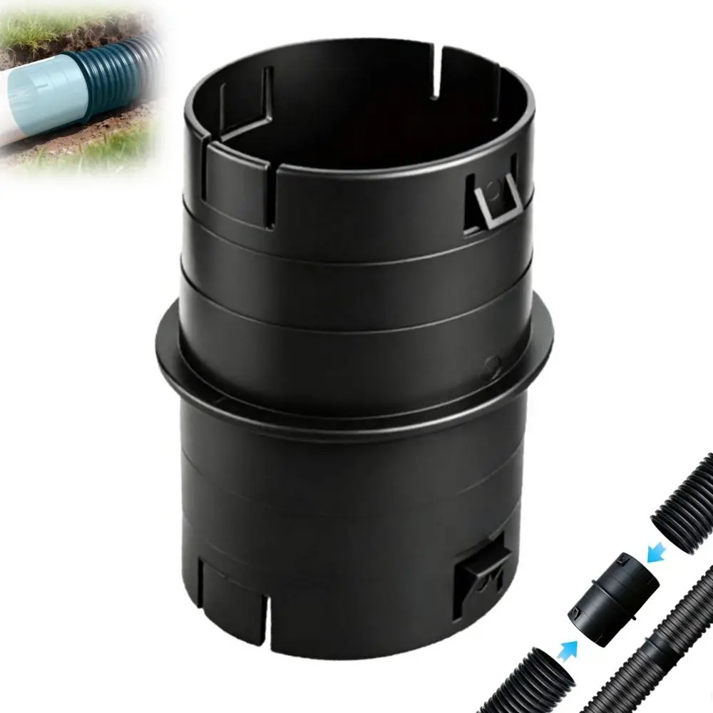 Durable 4-inch Pipe Internal Coupling Black Leak Proof Pipe Connector Adapter Drainage Adapter for 4-inch Corrugated Pipes