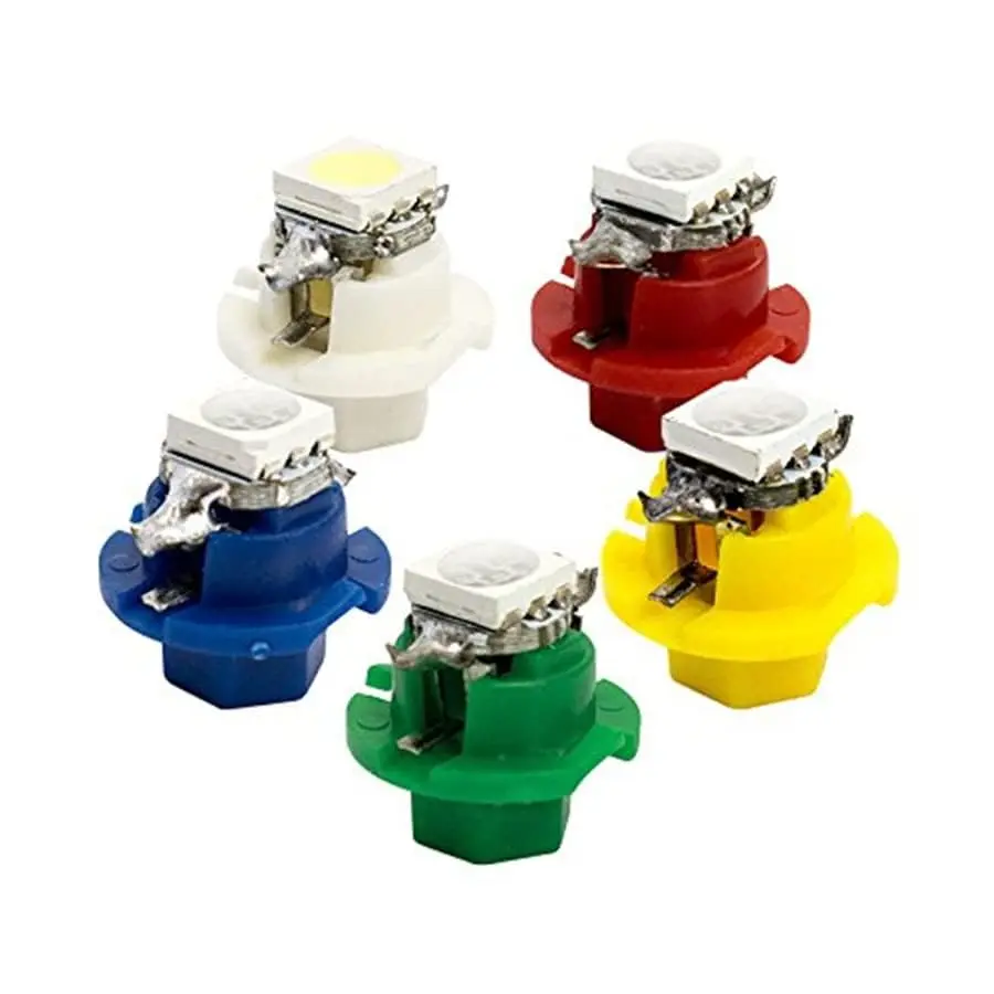 

50 шт. T5 B8.4d 5050 1smd светодиодный индикатор приборной панели, боковая лампочка приборной панели, 5 цветов