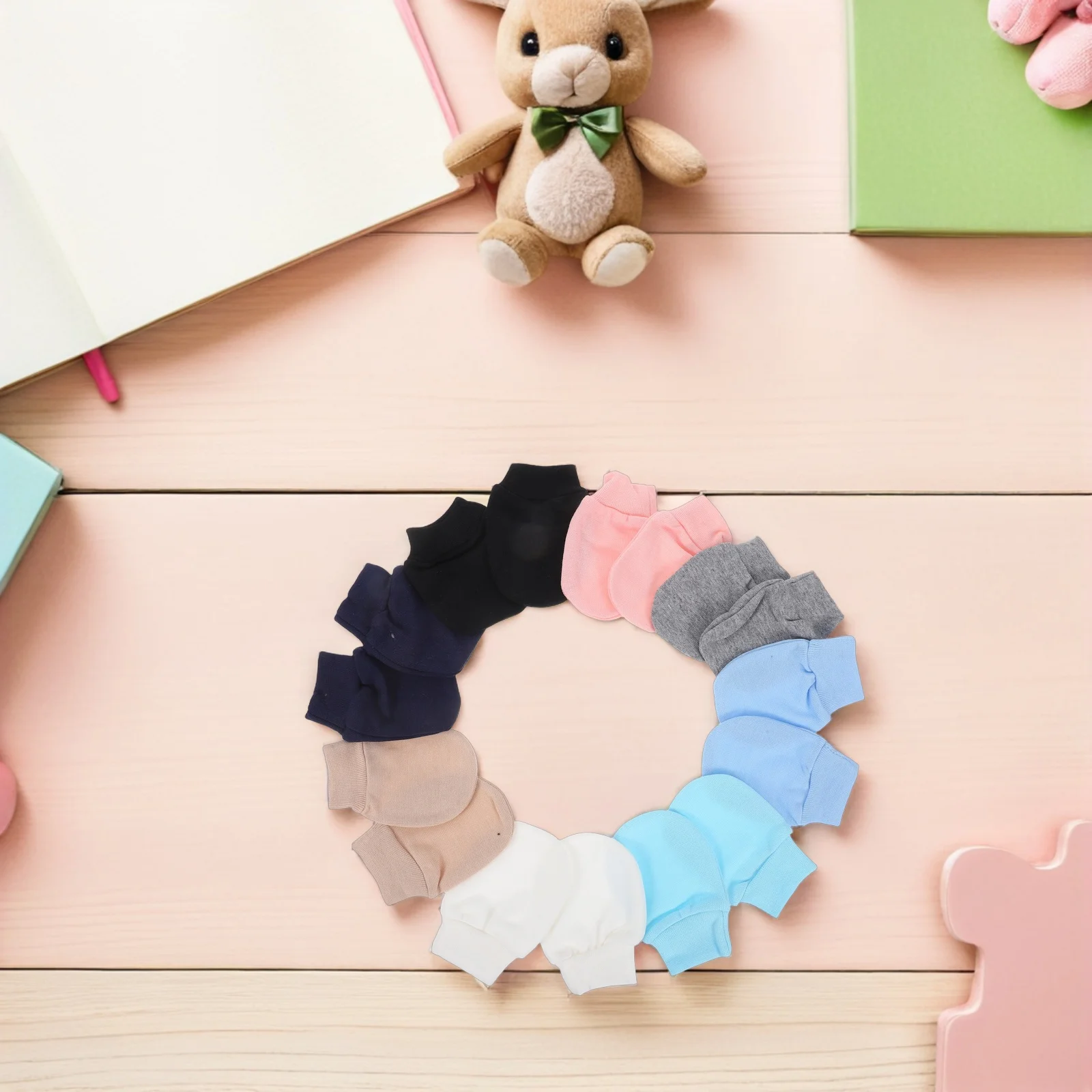 

Newborn Anti-Scratch Mittens Cotton Infant Gloves Soft Hand Protection 0-12 Months Baby No Scratch Mitts For Newborns