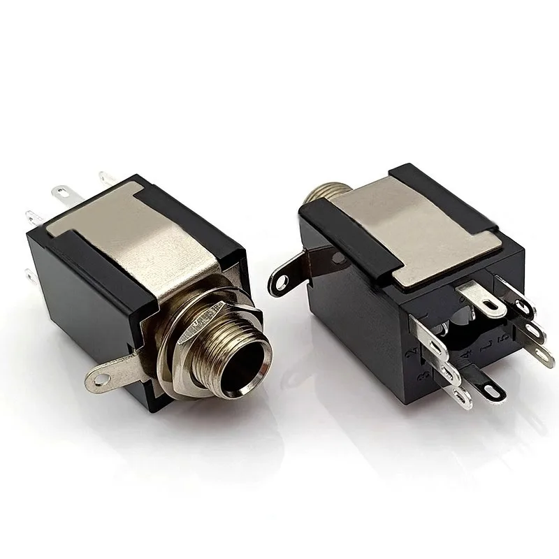 6.35mm headphone jack PJ-633A 8+1 pin dual-channel microphone microphone stage sound socket