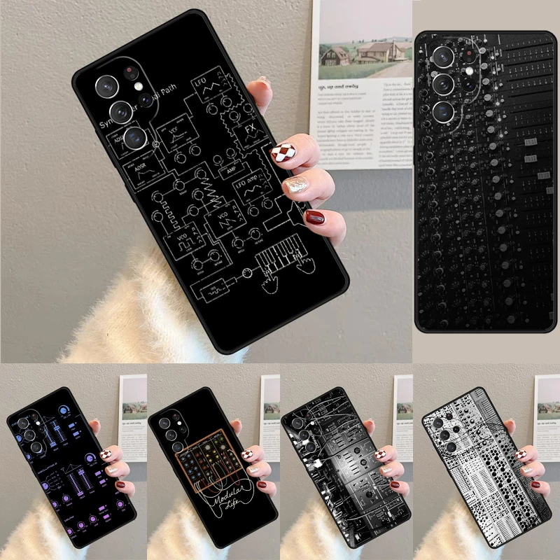Vintage Synth Synthesizer TPU Phone Case For Samsung Galaxy note 10 pro S26 S25 S24 S23 S22 Ultra Plus S21 FE S20 Cover
