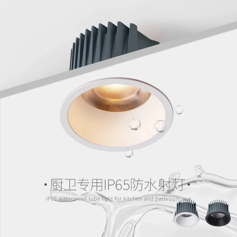 

Водонепроницаемый светильник IP65 для потолка в ванной комнате, встраиваемый светодиодный светильник, домашнее освещение, декор, AC110V220V, 60 Вт, точечный светильник.