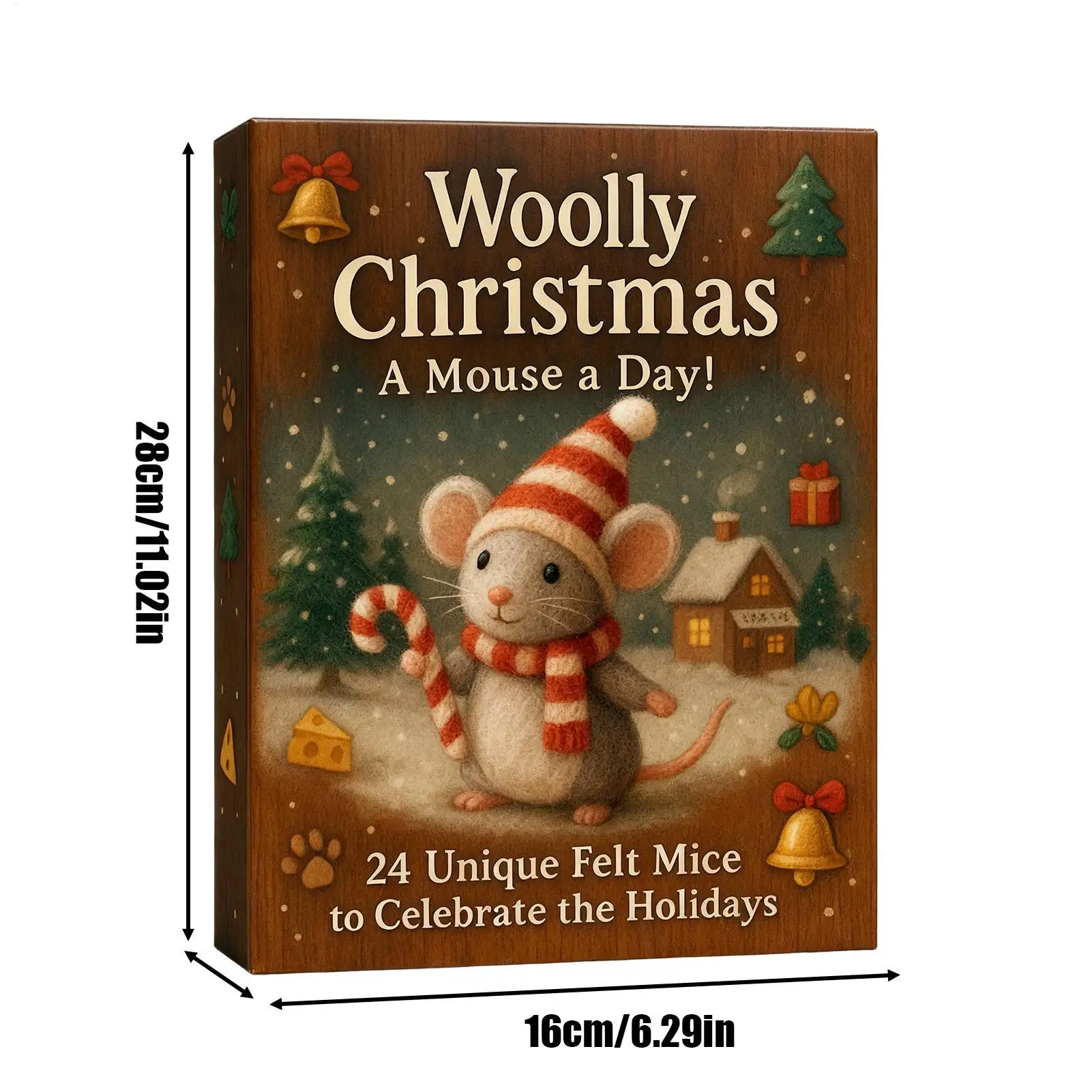 عيد الميلاد الفئران تقويم القدوم زخرفة الاكريليك 24 يوما العد التنازلي ديكور الشتاء عطلة المعلقات المعلقة لفروع شجرة #6