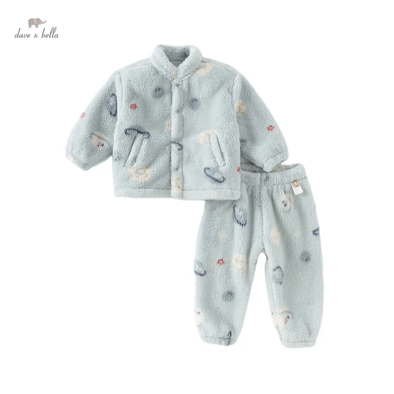 Dave Bella Boys Girls Baby Pajama Set New Autumn Winter Children's Comfortable Fashion Cute Sweet Indoor Warm DB4243455