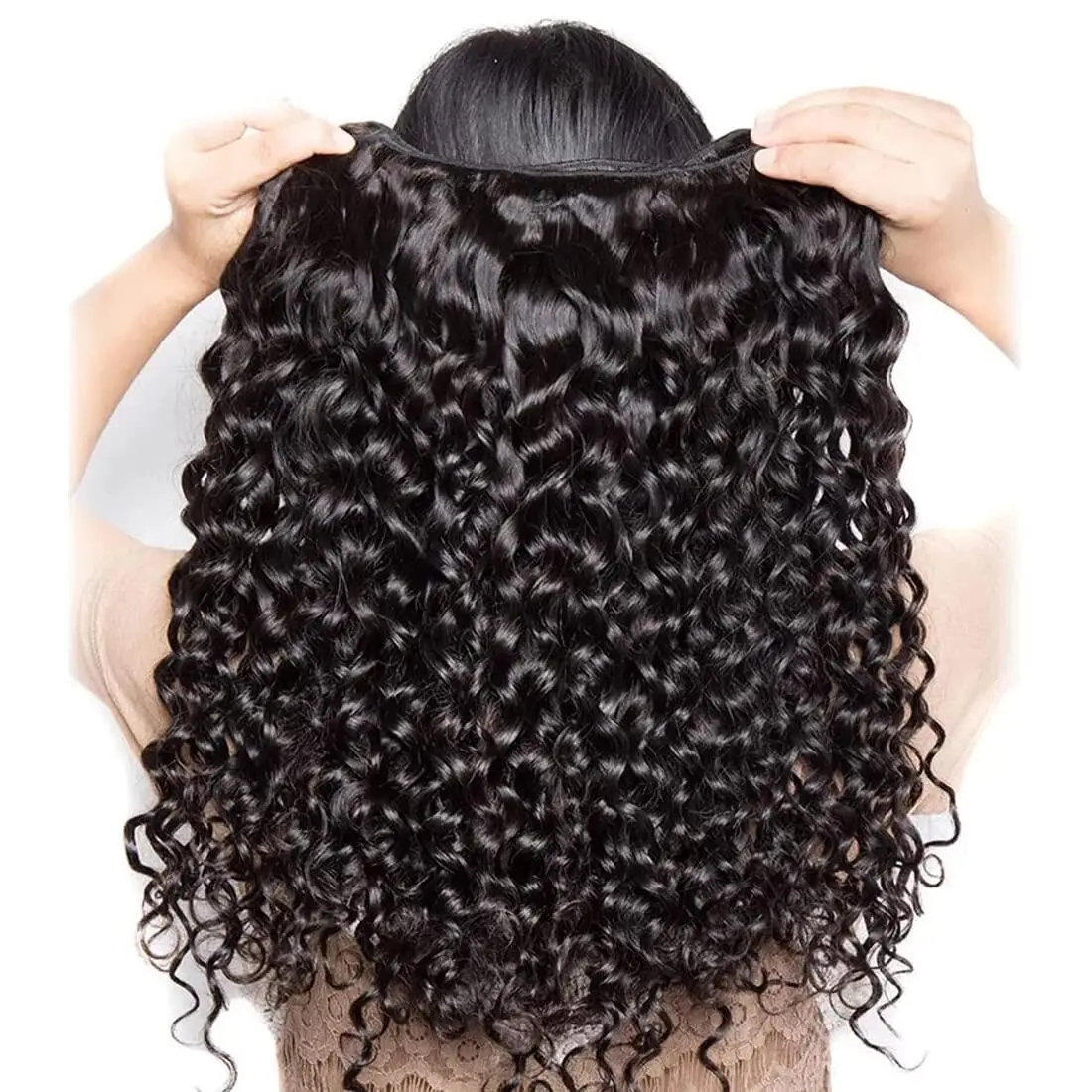 Bundles brésiliens de cheveux humains Deep Wave, cheveux vierges bouclés, tissage de cheveux humains, support et faisceaux ondulés, document naturel, 10A, 3 faisceaux