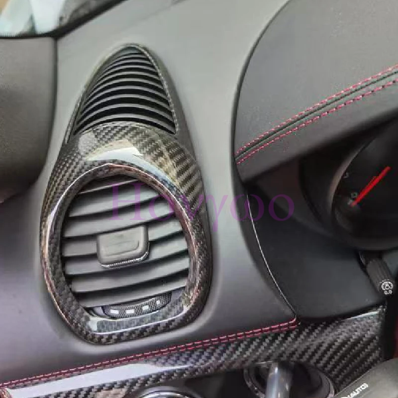 For Porsche 718 Boxster Cayman 2015-2021 Dry Carbon Front Dashboard Air Vent Trim Molding Accessories Outlet Decoraction Cover