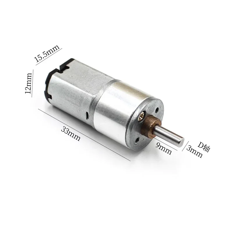 

ZGA16 Small 16mm Full Metal Gearbox Gear Motor DC 3V 240RPM Slow Speed Large Torque Gear Reduction Motor D-shaft DIY Robot Car