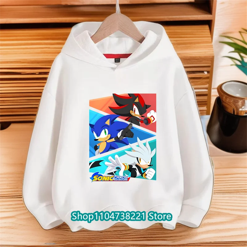 2025 caliente primavera otoño niños dibujos animados Anime Sonic Sudadera con capucha para niños sudadera coreana niños niñas lindos ropa suave de manga larga