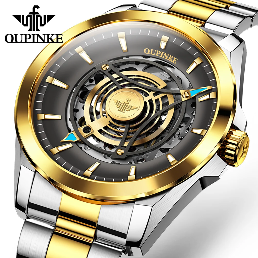 

OUPINKE 3206 Japan Automatic Mechanical Movement Watch For Men Stainless steel Sapphire Mirror Waterproof Watch Man Original