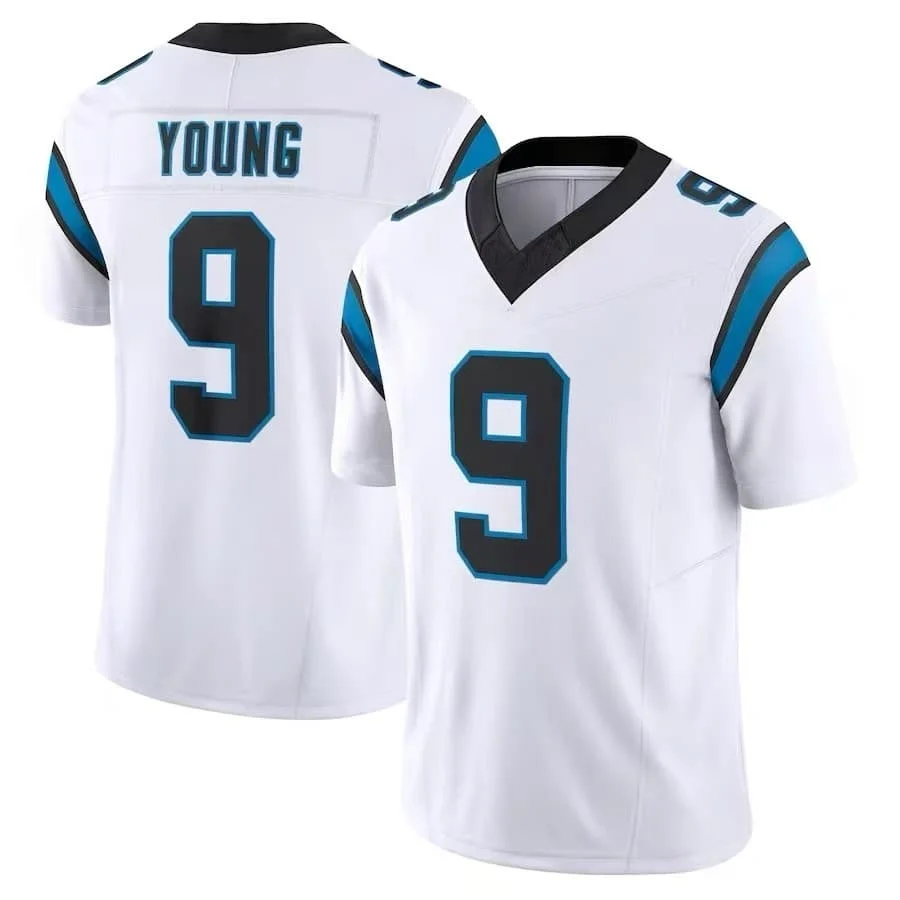 Herren # 9 Bryce Young Schwarzes Limited Edition Kurzarm American Football Top Rugby Sportuniform für Fans und Familien – Detail 3